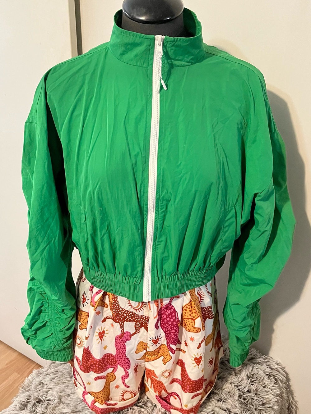 Forever 21 Green Zip-Up Bomber Jacket